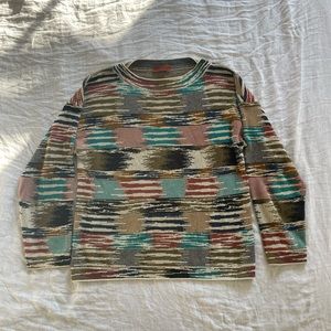 Missoni multicolor lightweight crew sweater - large